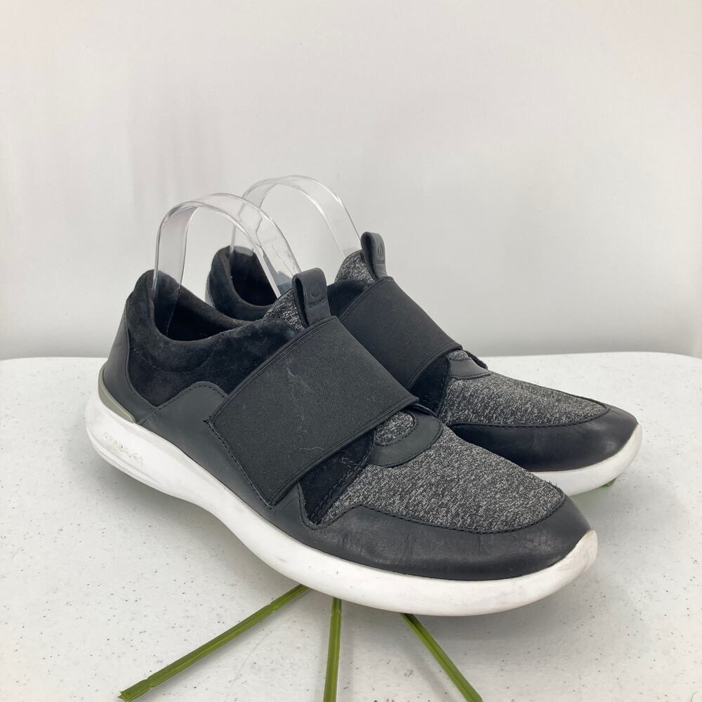 Cole Haan Gray Black Grand OS Ella Studio Lightweight Slip On Sneakers Shoes